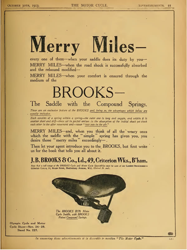 Brooks 1913 Advert